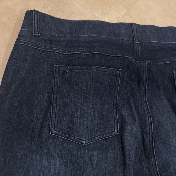 2xl Betabrand Jeans Womens Medium Dark Wash Pull On Straight Leg Blue Denim - Picture 6 of 8